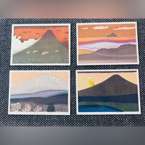 Japanese Hideo Hagiwara (1913-2007) Mount Fuji Note Cards, set of 8 w envelopes